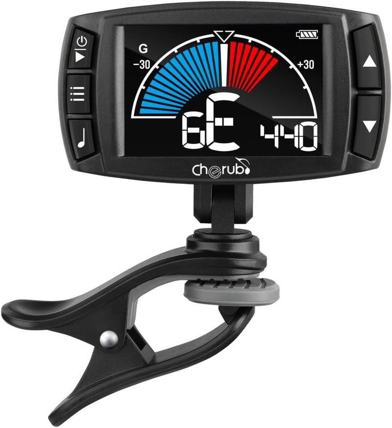 Cherub WMT-560 Guitar Tuner, Clip on Tuner Rechargeable 3 In 1 Digital Metronome Tuner Tone for Guitar, Bass, Ukulele, Violin - Image 1